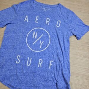 Aero NY Surf Graphic Tee Aeropostale T-Shirt Women XL Blue Short Sleeve MGDCVT23